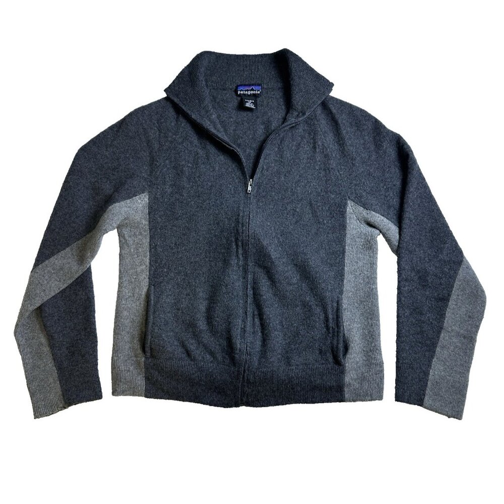 Patagonia Womens Better Sweater Full Zip Jacket 100% Cashmere Sz M Grey Cozy